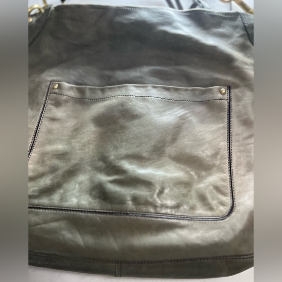 Vintage Y2K Coach Gray Leather Hampton Hobo/Satchel Bag Gold Hardware Turn lock - Picture 7 of 12